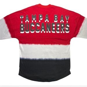 Fanatics Red/Black Tampa Bay Buccaneers Ombre Long Sleeve T-Shirt/Crewneck